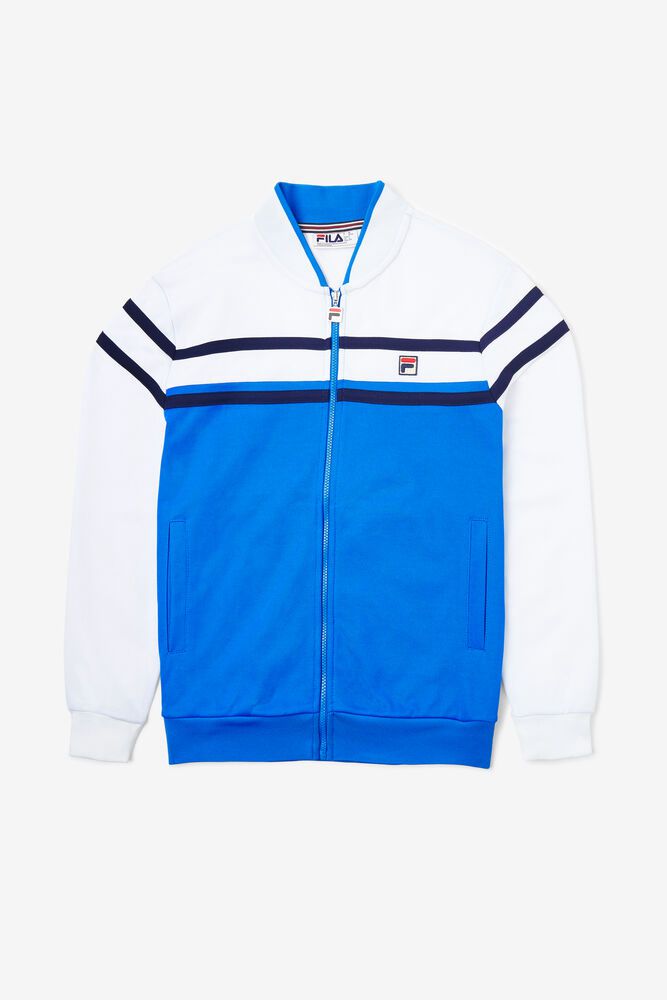 Fila Jacket Mens Blue/White Naso - Ireland 41785-EZUT